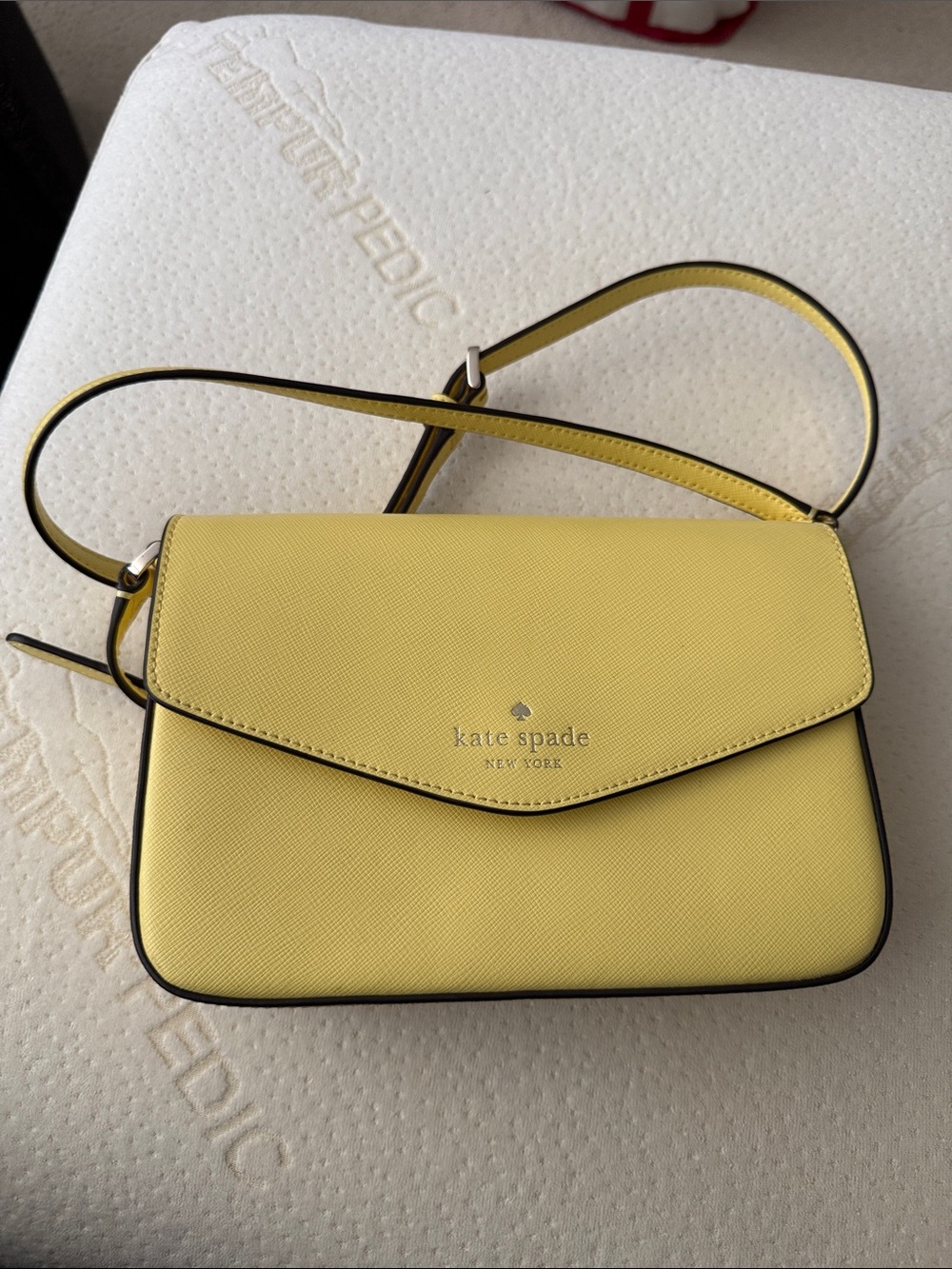 kate spade Yellow Saffiano Leather Crossbody Bag